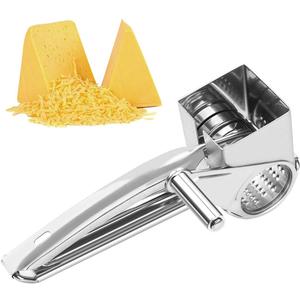 Cheese Grater, Stainless Steel Rotary Cheese Graters Shredder Handheld, Kitchen Grater for Cheese Ginger Vegetables