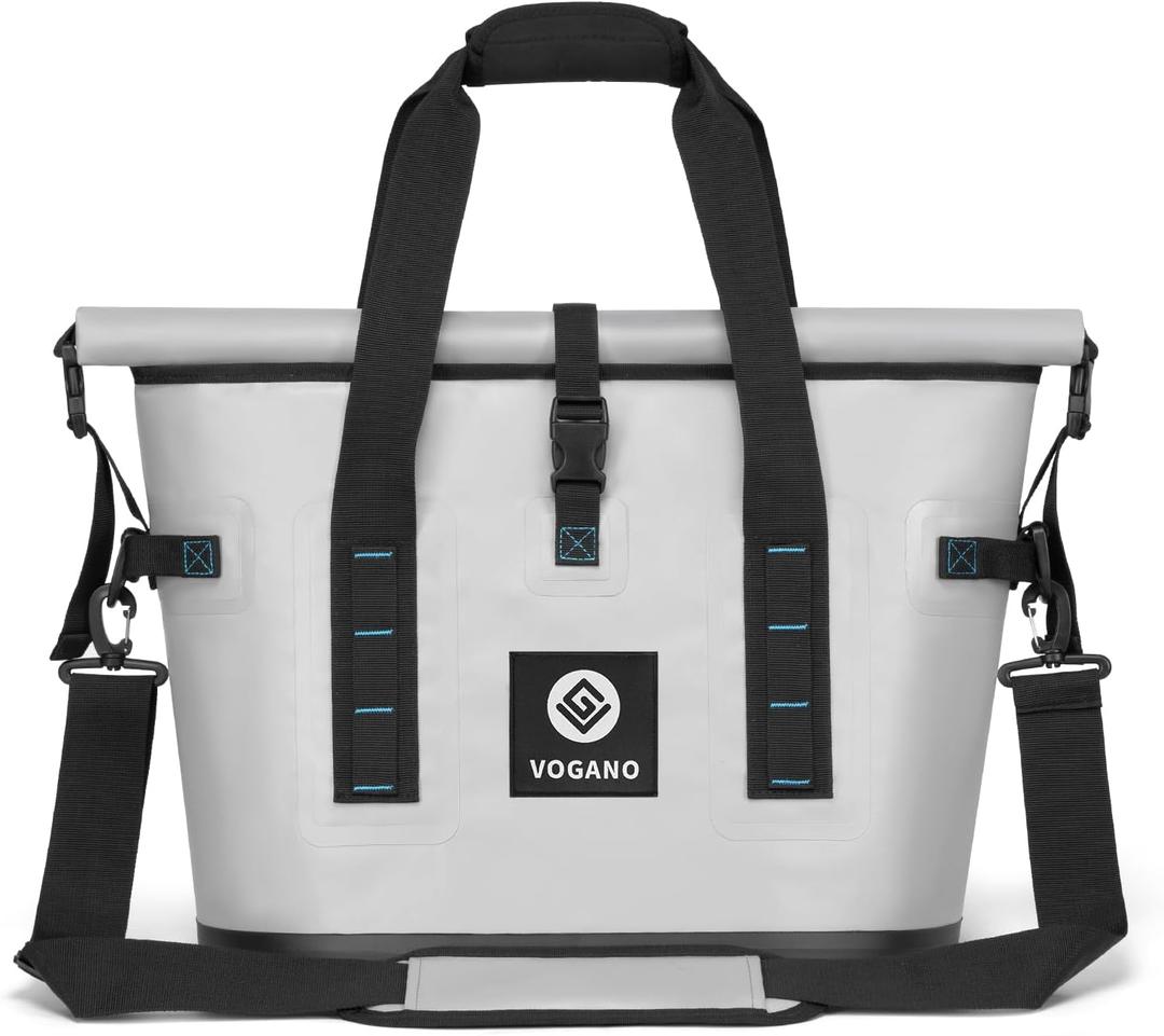 40 Can Soft Cooler Bag - Insulated Leak-Proof Large Cooler Bag with Roll-Top Waterproof Seal | Portable Ice Chest for Camping, Beach, Travel, Picnics | 12HR Cold Retention (Gray)