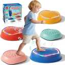 Lehoo Castle Light Up Musical Stepping Stones for Kids, Non-Slip Toddler Stepping Stones for Autism, Outdoor Sensory Toys for Toddlers 1-3, Obstacle Course for Kids 3-5