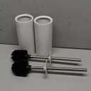 Viosuniu Matt White Ceramic Toilet Brush and Holder Set, Freestanding Toilet Bowl Cleaners Brush, Scrubber Brush for Toilet, Bathroom Accessories with Stainless Handle, Deep Cleaning