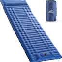 Elegear Self Inflating Sleeping Pad for Camping, 4" Ultra-Thick Camping Mattress Pad with Pillow Built-in Foot Pump, Portable Sleeping Mat for Backpacking, Hiking, Tent (Single, Blue)