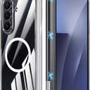 for Galaxy Z Trifold Case Clear Compatible with MagSafe, Built-in 2 Hinge Protector, Magnetic Slim Fit Crystal Transparent Skin Cover Anti-Yellowing Anti-Slip (Clear)