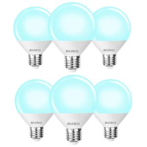 BUBO Vanity Light Bulbs 60 Watt Equivalent, 7W LED Bathroom Light Bulbs Over Mirror, Daylight White 5000K, G25 Globe Round Bulbs for Makeup, E26 Standard Base, 800LM, Non-Dimmable, 12 Pack