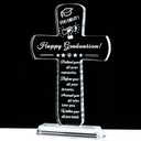 Movdyka Graduation Gifts for Him Her, Crystal Engraved Keepsakes Plaque, Class of 2025 High School College Graduation Gift for Women Men Female Masters Degree Phd Graduate Decor (Cross Shape)