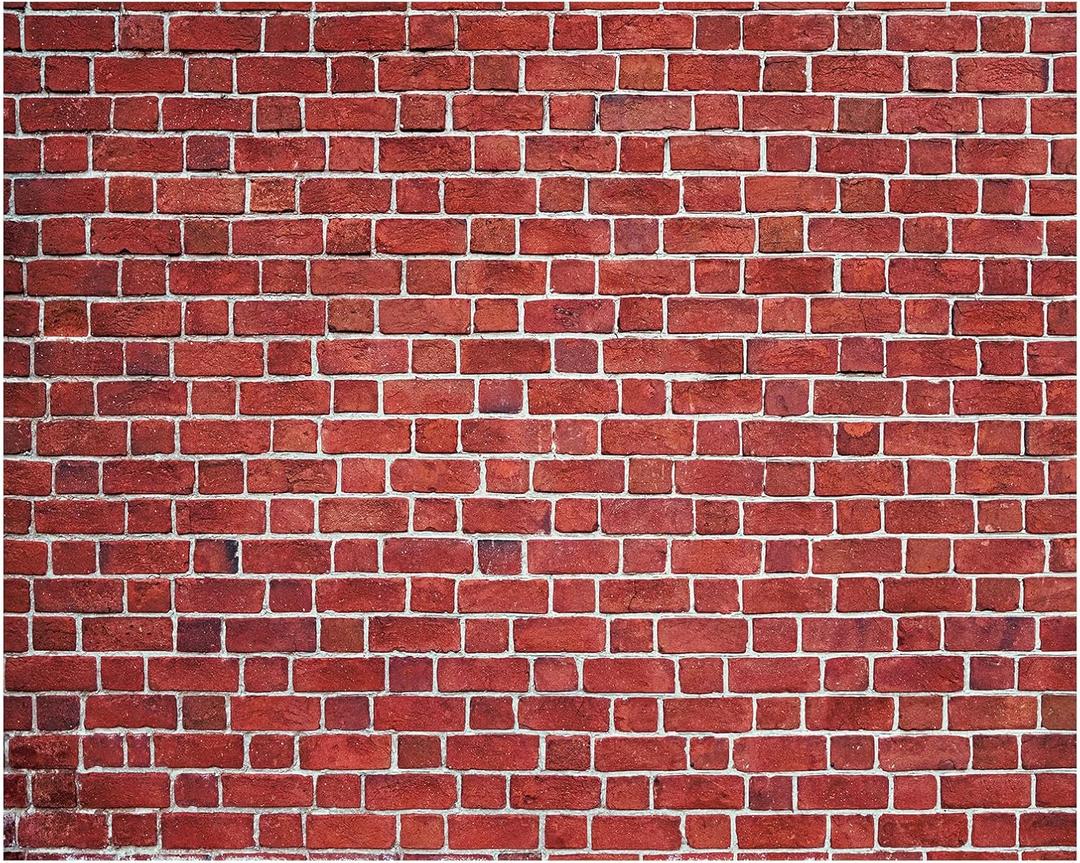 VitalCozy 10 x 8 ft Brick Wall Backdrop for Photoshoot Polyester Fabric Red Brick Backdrop Background for Fireplace Graduation Home Decoration Newborn Birthday Party