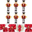 6Pcs Nutcracker Napkin Rings Metal Christmas Napkin Buckle Decoration for Holiday Dining Table Party Wedding Tabletop Decor