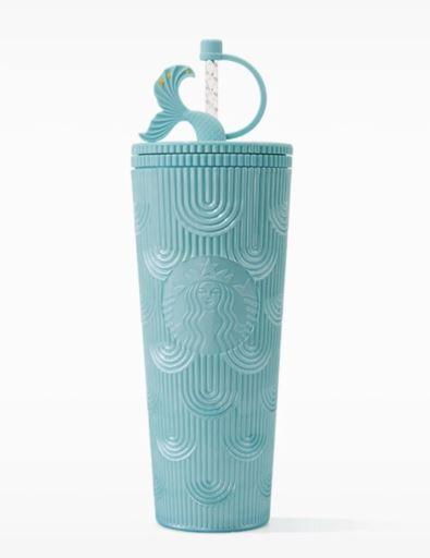 24fl oz Mermaid Tumbler Soft Touch Finish - LT Blue NO LID