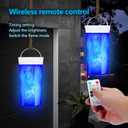LED Flame Light USB Rechargeable Flameless Candle with Remote Blue | 4 Modes Flickering Blue Calm Atmosphere Faux Candle Timer Gravity Sensing Magnetic Base Dimmable Waterproof Indoor Outdoor