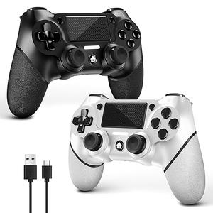ceGamer 2 Pack for PS4 Controller, Wireless Controller for PS4/Pro/Slim/PC, with Non-Slip Grip of Both Sides and USB-C Cable! (Black and White)