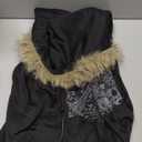 RICHTRUE Therian Fur Hood Jacket Y2k Goth Zip Up Hoodie Oversized Graphic Sweatshirt Emo Grunge Streetwear Fall Winter 2025 (Goth Black, M)