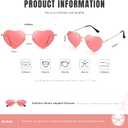 2 x Eiuizah Polarized Heart Sunglasses for Women Men - Cute Trendy Sun Glasses Metal Frame UV400 Protection Lens