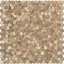 STICKGOO Peel and Stick Backsplash Tiles, Stick on Mosaic Self Adhesive Tiles, 3D Hexagon Backsplash for Kitchen Bathroom Fireplace Vanity (8PCS, Copper)