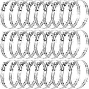 30 Pcs Hose Clamp Adjustable Stainless Steel Worm Gear Clamps Adjustable 72-95mm Range, Duct Clamp, Worm Drive for Automotive, Water Pipe, Hose(3 inch)
