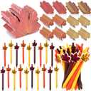 Honoson 108 Pack Fall Maple Leaf Desk Accessories 36 Thanksgiving Ballpoint Pens 1260 Sheets Maple Leaf Sticky Notes, Autumn Pen and Self Adhesive Notepad for Office Home Supplies(Warm Color)