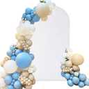 Spandex Fitted Wedding Arch Cover 7.2FT White, Round Top Chiara Backdrop Stand for Birthday Party Baby Shower Banquet Decoration (White, 7.2FT)