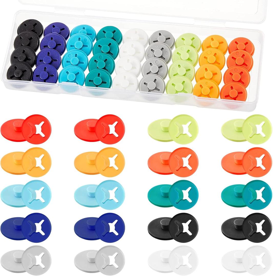 Juexica Running Bib Clips Race Number Buckle Fixing System Triathlon Race Bib Holder Marathon Fastener Holder for Field Event (Mixed Colors)