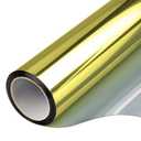 Window Privacy Film One Way Daytime Mirror Tint Treatments UV Heat Control Vinyl Stickers Sun Block Glass Paper Door Covering Reflective,Gold Silver,17.5 Inch x 15.7 Feet