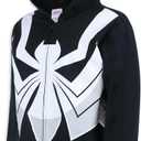 Marvel Venom Boys Zip Up Hooded Sweatshirt for Little Kids to Big Kids (6, Black)