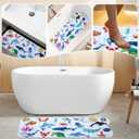 Baby Bath Mat for Tub Non Slip Kids Bathtub Mat Extra Long 40X16 Inch Toddler Bath Tub Shower Mat Anti Slip with Suction Cups & Drain Holes, Machine Washable (Ocean Animals)