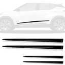 4PCS Body Side Trim Cover, Waterproof Bright Black Universal Door Protector Prevents Dents Scratches Auto Modification Car Door Side Protection Strips