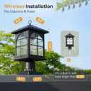 Solar Post Light Outdoor, Dusk to Dawn Outdoor Post Lamp, 3-in-1 Mounting (Pier/Pole/Hanging), Wireless Black Waterproof Fence Pole Light with Seeded Glass for Garden Yard Patio Entryway