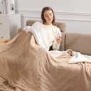 Full Size Heated Electric Blanket Heating Blanket - 72X84in Full Size Electric Blanket for Bed, Fast Heating and Over-Heat Protection Heated Blanket 5 Heat Levels, House Warming Gifts New Home (Beige)