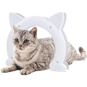 Cat Door Interior Pet Doors for Cats Kitty Shaped Hole Cat Gate Pass Fits Inside Door Hides Litter Box Furniture for Small Pets up to 21lbs