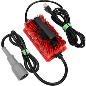 XHJTWOPY 15 AMP 48 Volt Golf Cart Charger for Club Car with 3-Pin Round Plug, for Lead Acid Battery