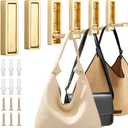 6Pcs Folding Coat Hook, Heavy Duty Wall Hooks Made of Zinc Alloy, Fold Up Hooks for Bathroom, Closet, Entryway, Pool and Kitchen, Easy Install with Screws (Gold)