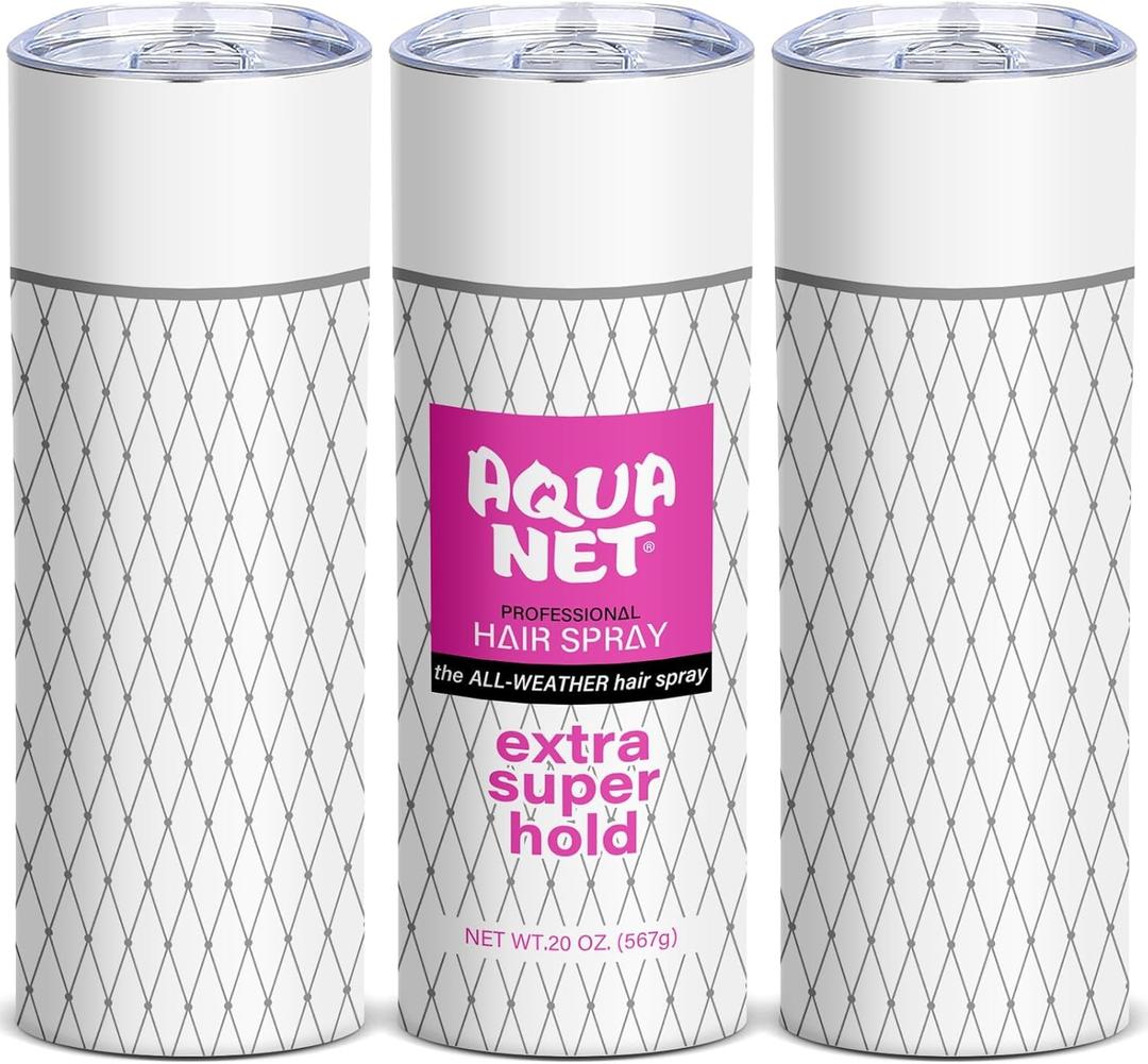 Funny Hairspray Style Tumbler for Women, 20oz Skinny Stainless Steel Coffee Mug with Lid, Cute Tumbler Gift Idea for Girls & Teens (Pack of 1)