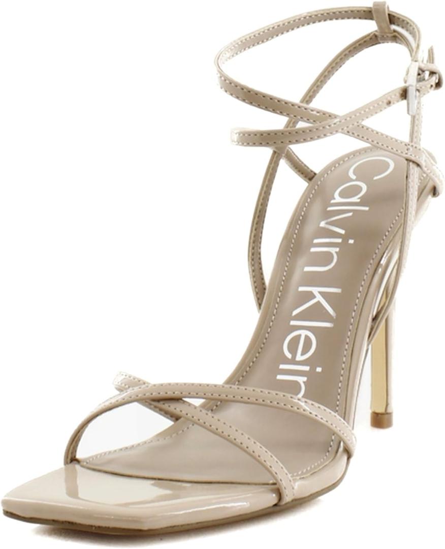Calvin Klein Women's Tegin Heeled Sandal (6.5, Barley Nude 110)