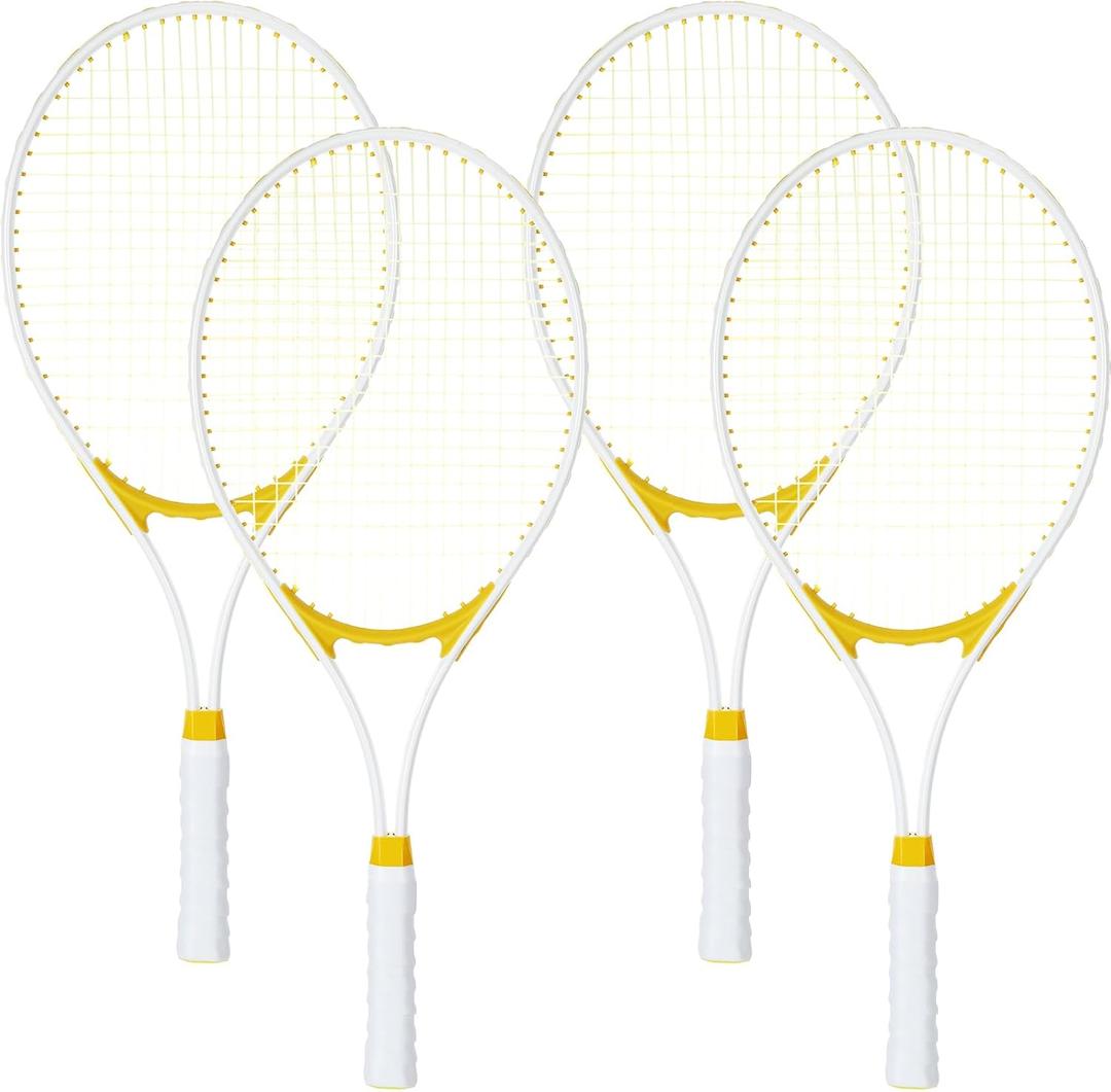 Liliful 4 Pcs Tennis Rackets for Adults Recreational 4 Players 27 Inch Tennis Racquets Lightweight Tennis Rackets Bulk for Women Men Tennis Training and Beginners with Overgrips and Carry Bag