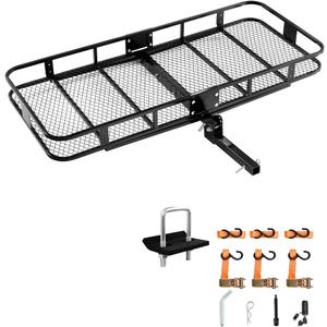 VEVOR 70" x 30" x 6", Hitch Cargo Carrier, 500 lbs Capacity with Nighttime Reflective Reminder, Folding Hitch Mount Cargo Carrier Basket with Hitch Lock for 2" Receiver, Fit for SUVs (no Bag)