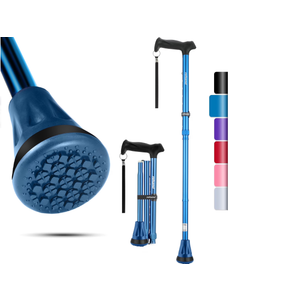 Foldable Adjustable Folding Cane for Women, Men, and Seniors, Blue