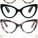 MMOWW Cat Eye Reading Glasses Fashion Cute Reader for Women (Black/Black Tortoise/Red Powder/Transparent), Magnification Strength: 1.0 x