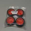 4Pack ShareGoo RC 85mm/3.34" Rubber Tires Front Rear Tyres 12mm Hex Wheel Compatible with Redcat HPI HSP Kyosho 1/10 RC Off-Road Car Buggy (Red)