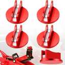 Zhehao 4 Pcs Universal Aluminum Grooved Magnetic Jack Pad Bulk Punk Pinch Weld Jacking Adapter Frame Rail Protector Slotted Magnetic Jack Pad for Car SUV Truck Change Repair Tires Oil Change, Red