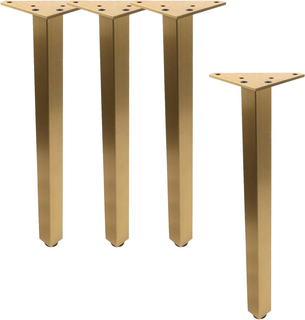 Geesatis 14 Inch Heavy Duty Adjustable Table Legs - Set of 4, 1000lbs Capacity, Aluminum Alloy Furniture Legs for Desks, Cabinets, Sofa & Bed with Pre-Attached Screws (Vintage Bronze)