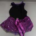 Petitebella Plain Sequins Tutu Puppy Dog Dress (Black/Purple, Medium)
