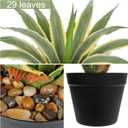 Hollyone Large Artificial Agave Plants 16.9" Tall Fake Agave Plant in Black Pot with Real Stone Pebbles Faux Succulent Aloe Tropical Plants Potted for Indoor Outdoor Home Patio Garden Decor