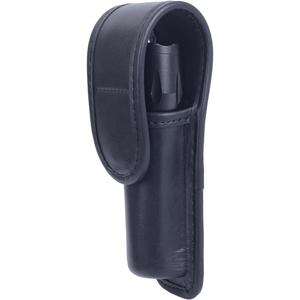 TAFTACFR Molded Flashlight Pouch Tactical Flashlight Holster with Hidden Snap Flash Light Case for Duty Belt (Black Plain)