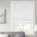 Madison Park Galen Cordless Roman Shades - Fabric Privacy Single Panel Darkening, Energy Efficient, Thermal Insulated Window Blind Treatment, for Bedroom, Living Room Decor, 23" x 64", White (23"W x 64"H, Basketweave White)