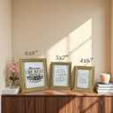 Vintage Picture Frame 6x8 Antique Brass Gold Photo Frames Baroque Art Deco with Glass Front Tabletop Display & Wall Mount (6x8 Antique Gold)
