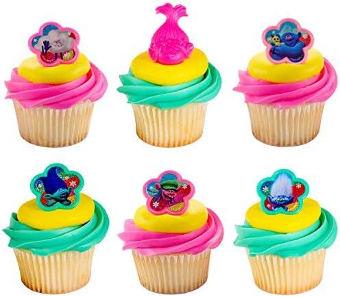 DecoPac 24 Trolls Hugs & Happiness Cupcake Rings Toppers DecoPac 24 Trolls Hugs & Happiness Cupcake Rings Toppers