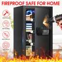 5.1 Cuft Large Home Safes Water and Fireproof with Digital Keypad & Key Lock, Fire Security Safes with 3 Removable Shelves, Anti-Pry Safe Box for Money Documents Jewelry, 23.62"H x14.96"W x 12.2"D