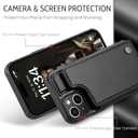 Compatible with iPhone 15 Wallet Case with Card Holder RFID Blocking for Women Men, Double Magnetic Clasp Kickstand Shockproof Phone Case Fit for iPhone 15, Black