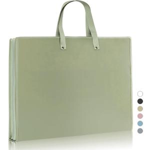 Art Portfolio Bags Storage Books (23.2 * 18.1inches) for Art Portfolio Folder, Posters Storage Bag with Zipper and Handle Mesh Folder Organizers for Poster, Painting Green