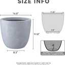 Kante 14 Inch Dia Round Concrete Planter, Indoor Outdoor Large Plant Pot with Drainage Hole and Rubber Plug for Home Patio Garden, Slate Gray