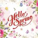 8X6FT Spring Backdrop Hello Spring Backdrop Butterfly Flowers Backdrop Spring Backdrop Spring Easter Photo Backdrop Baby Shower Kids Photoshoot Banner Props Photoshoot