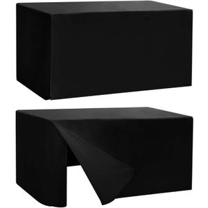 HolidayIdeas 2 Pack Fitted Table Clothes - 48 x 24 Inch - Rectangle Tablecloths for 4 Foot Tables, Versatile Fabric Table Covers for Parties, Holiday Dinner, Trade Show (Black)